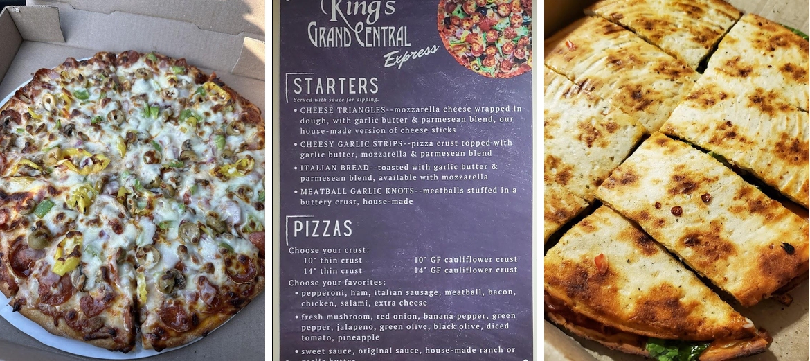 King's Grand Central Menu